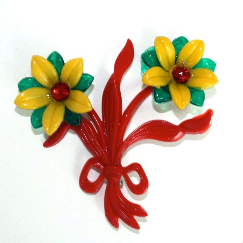 Vintage Large Plastic Flower Bouquet Primary Colors - GeneralWhimsy2