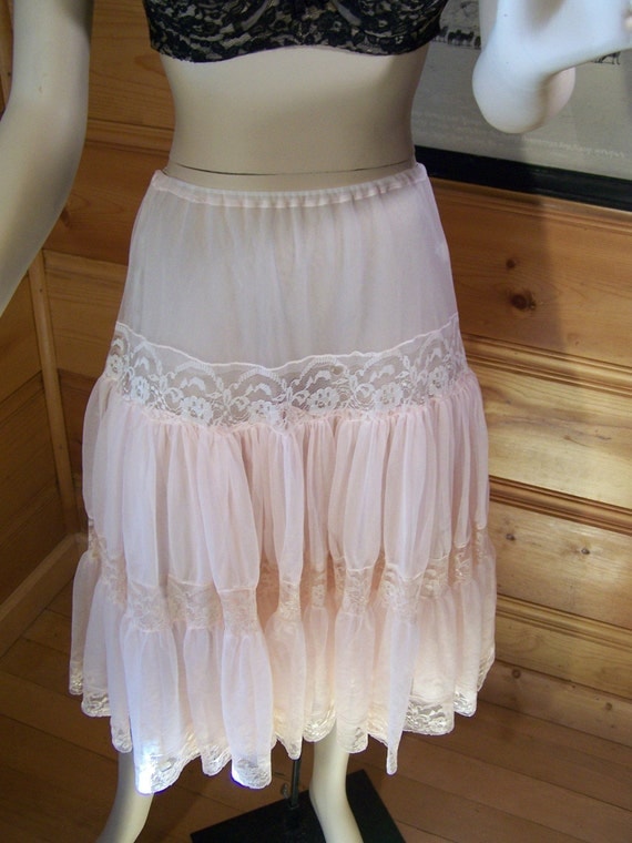 Vintage 50s Petticoat Half Slip Chiffon by OhVintageThreads
