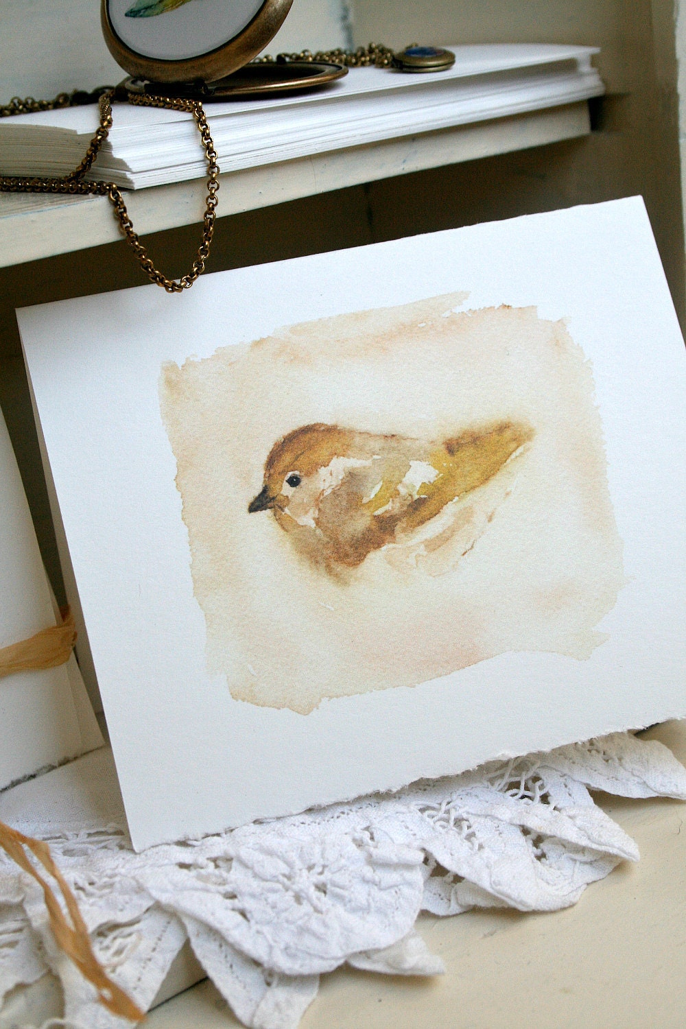 5 Bird Cards and Envelopes, Eco-friendly, Blank Thank you cards, Bridal or Baby Shower, Birthday Party, Wedding