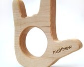 personalized I love you teether toy, baby toy of your choice