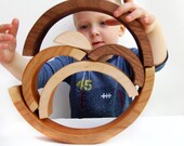 wooden toy rainbow, modern nesting stacking toy