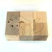 sale - wooden block animal puzzle, 6 pictures on natural wooden cubes