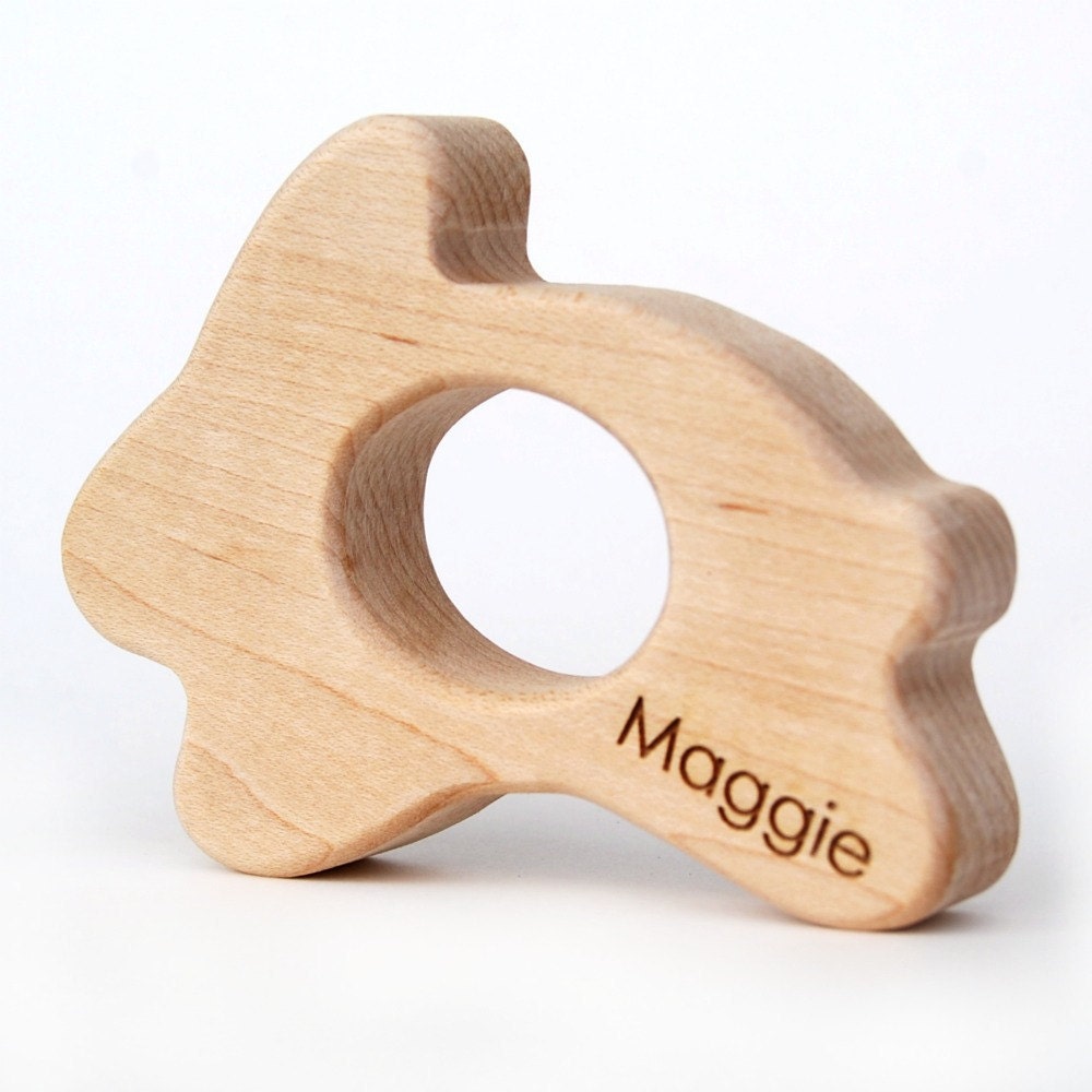 personalize any teether toy, wooden baby toy of your choice