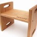 personalized modern kids step stool, cherry double sided wooden stool with carrying handles