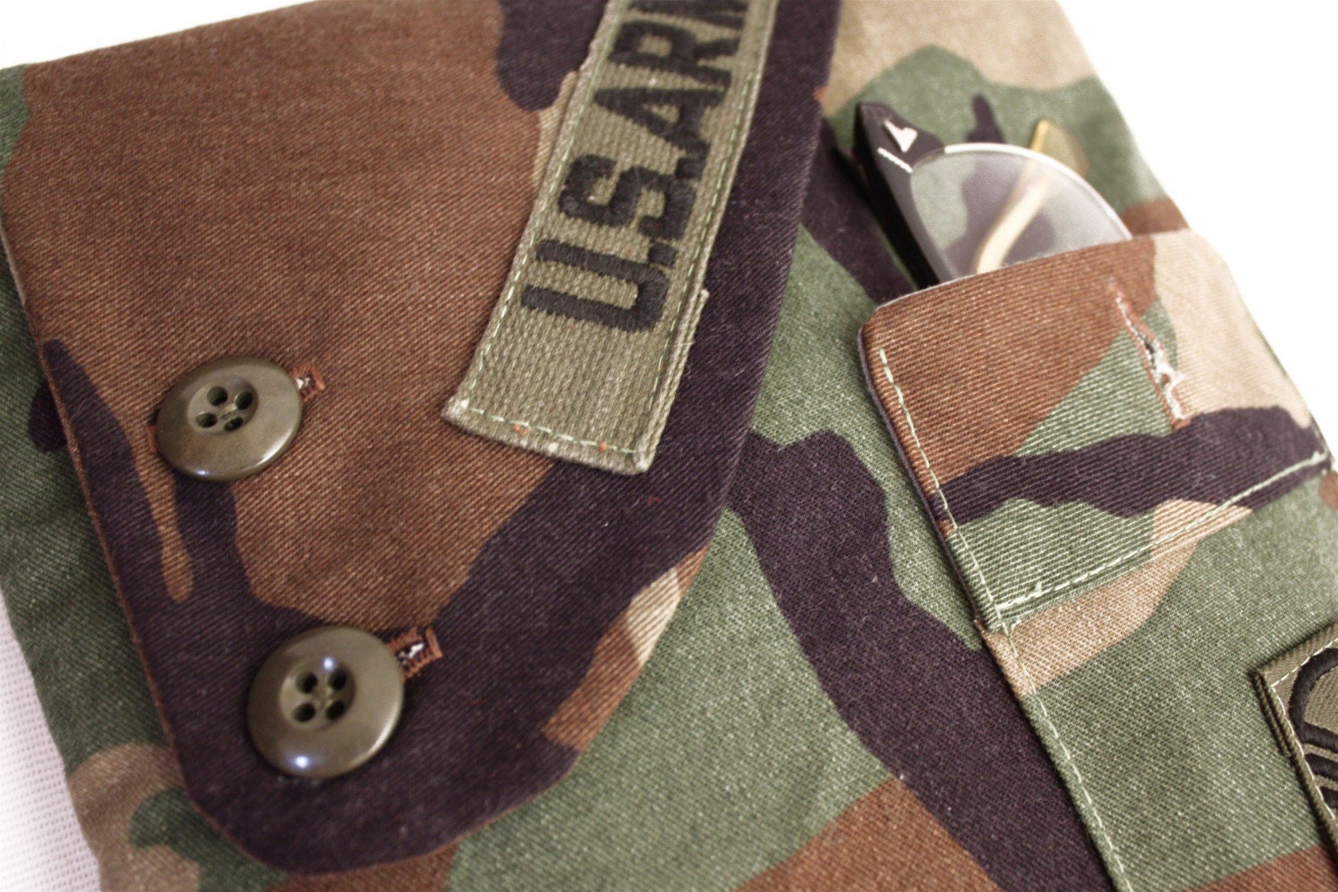 iPad Case Army Handmade Vintage Fabric iSockit