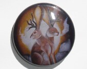 Jackalope - art pin