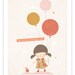 My Little Vintage Girl - A4 PRINT baby nursery girl room decor vintage patchwork orange tangerine yellow lemon