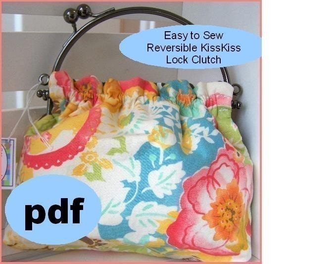 PDF Easy to Sew Reversible KissKiss Lock Clutch