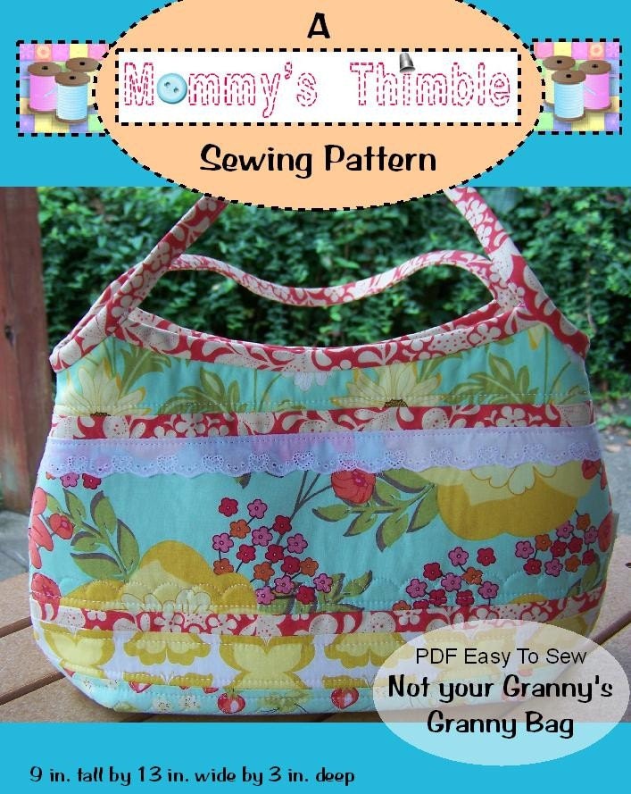 PDF Easy to Sew Not Your Granny's Granny Bag Sewing Pattern