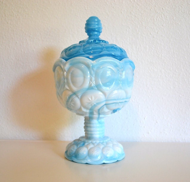 Lovely Moon and Stars Covered Candy Dish or Compote - Kanawha