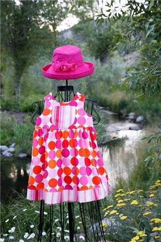 Girls Boutique Summer Sundress Orange and Pink Dot