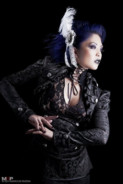 Black brocade Victorian bolero jacket