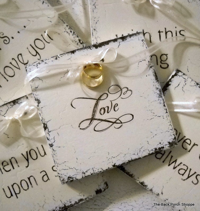 WEDDING RING HOLDER for your WEDDING  CEREMONY  LOVE NOTES  Shabby ...