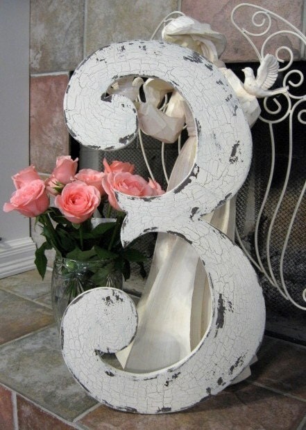 HUGE NUMBER 3 Chippy Shabby Cottage 2' tall French Chic Signs Vintage Style 24 in tall