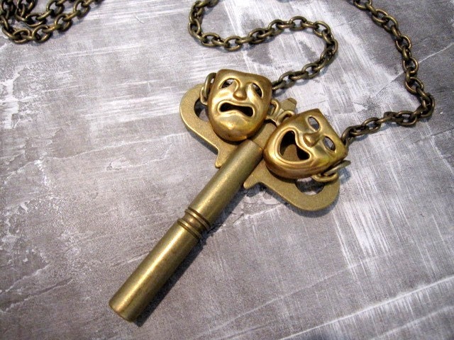 Comedy Tragedy Key Necklace - exclusive