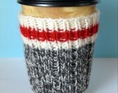 Canadian Style Sock Monkey Inspired Hand Knit Coffee Sock - Made to Order