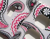 Black and Pink Paisley Light Switch and Outlet Cover