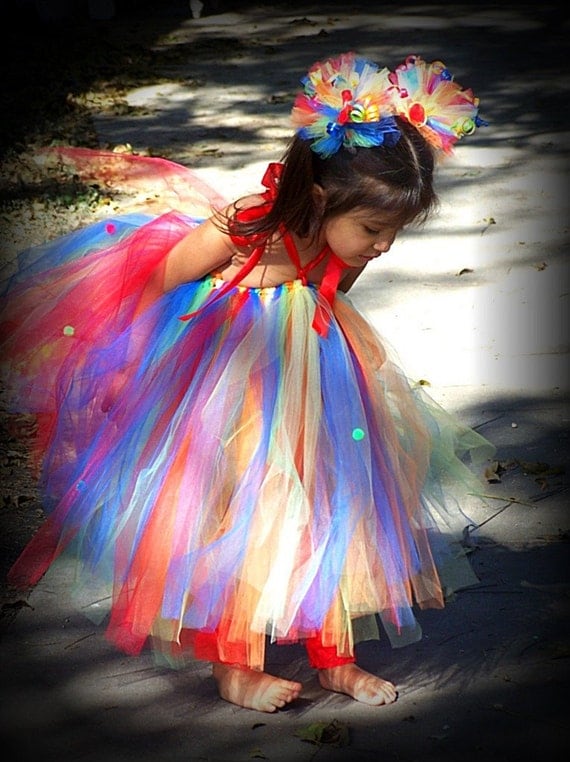 Custom Birthday Boutique RaiNbOw BaBy Tutu Halter Dress and Hair bow Puff clippies 3 piece Set 12 2t 3t 4t 5t Photo prop