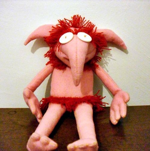Labyrinth Firey Plush Goblin Ooak David Bowie. Jim Henson. 30cm