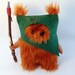 Star Wars Ewok Fur Ooak .12cm. Dark Green.