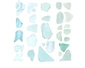 Aquamarine Sea Glass - 12 x 12 beachcombing photograph