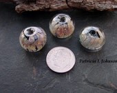 SALE  Pastels Handmade Silvered Lampwork Glass Bead Set- 22