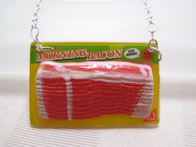 Bacon Necklace Bringing Home The Bacon Package of Bacon Jewelry