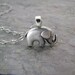 Elephant Necklace Antiqued Silver Jewelry Good luck Charm