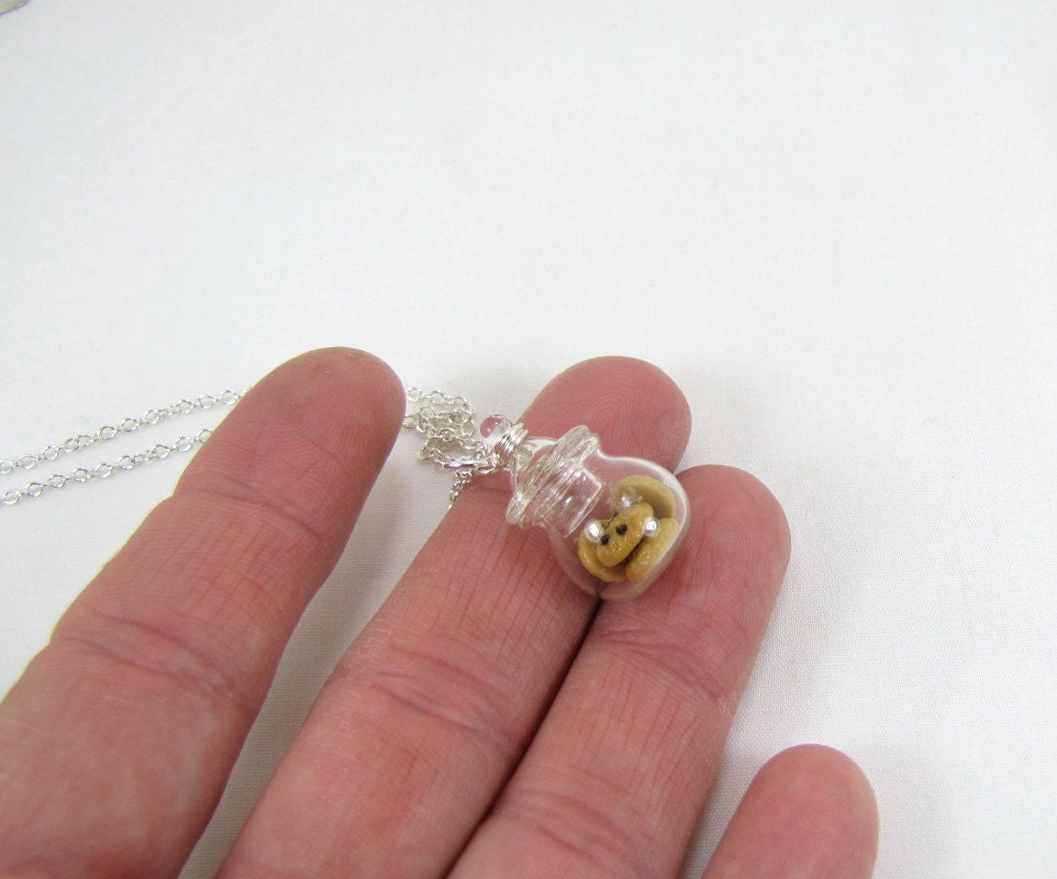 Chocolate Chip Cookie Jar Necklace Miniature Food Jewelry