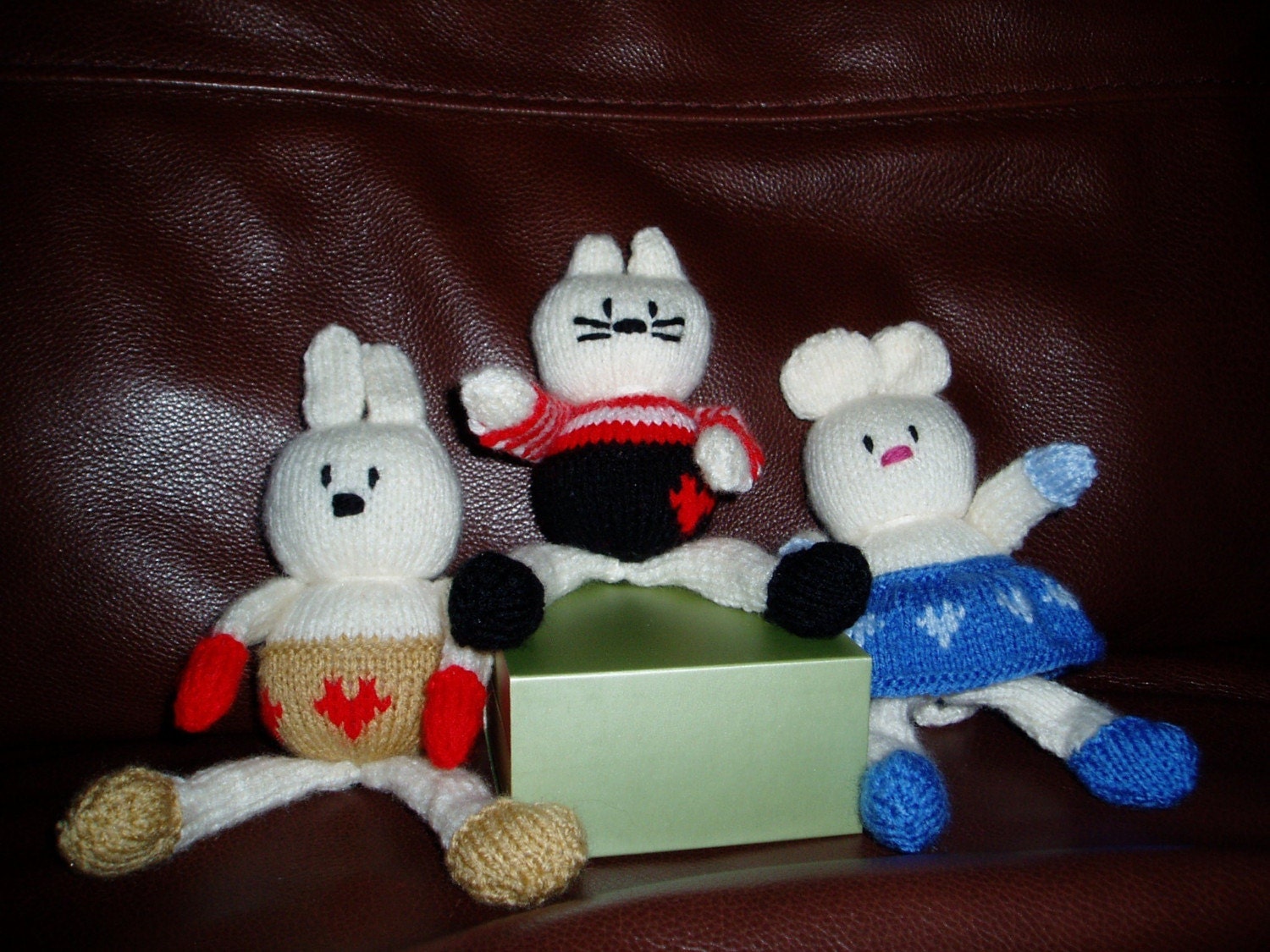 PDF Knitting Pattern - Bobble, Squeek and Pierre