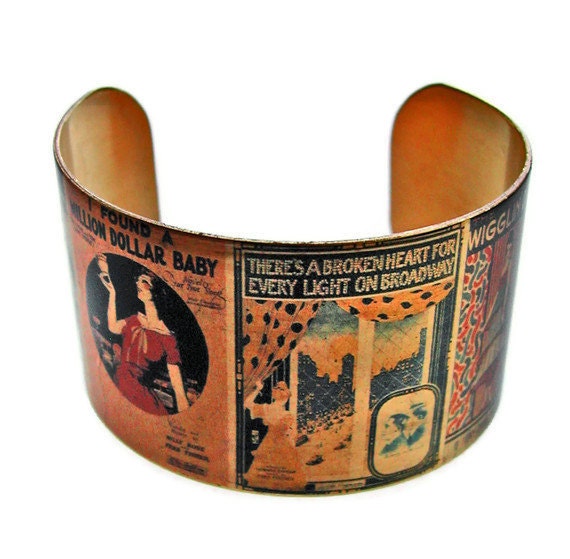 Piano Sheet Music cuff bracelet brass adjstable Free Shipping to USA