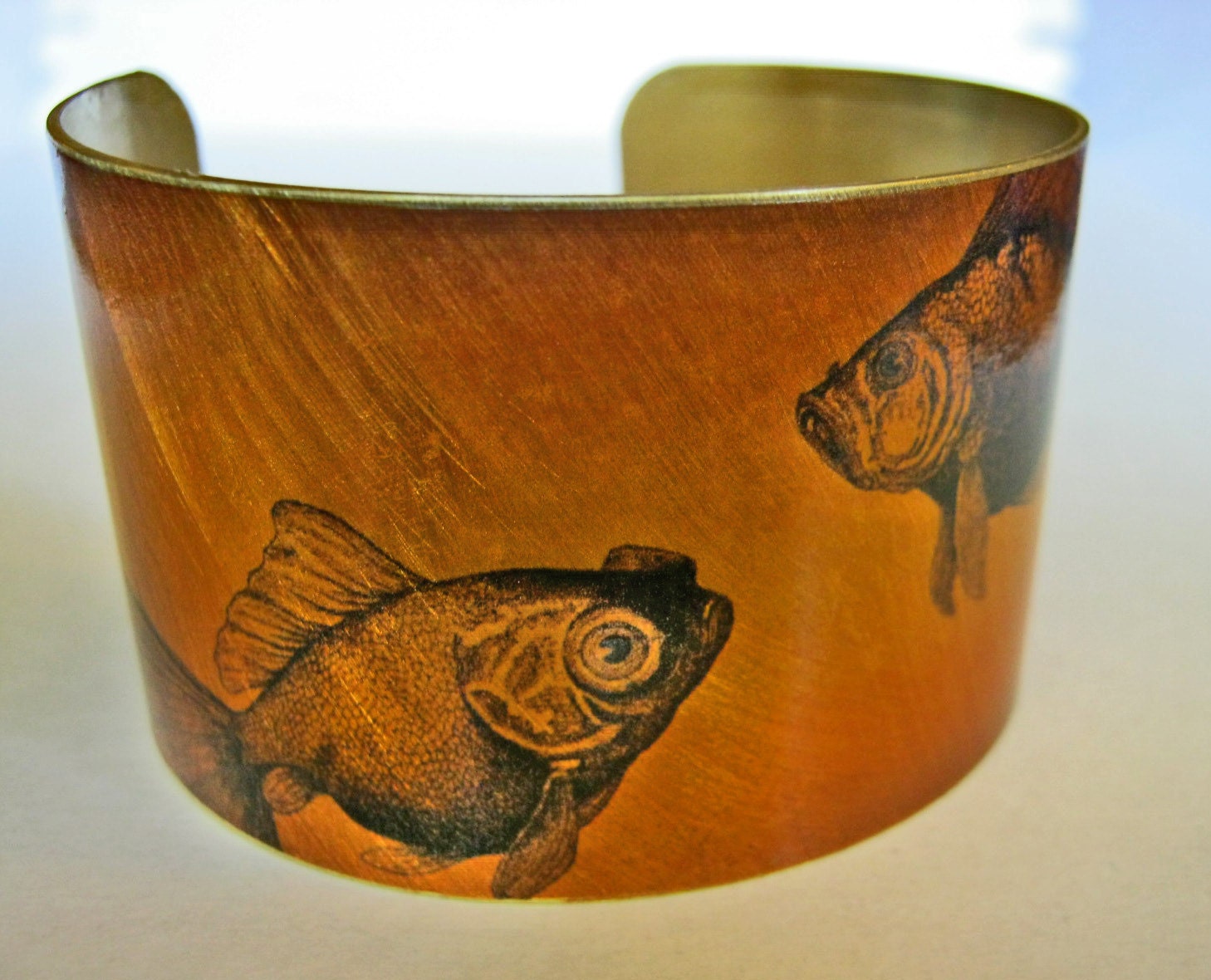 Goldfish cuff bracelet (As seen in Minnesota Monthly magazine) brass or stainless steel