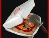 PIZZA PARTY - PDF Felt Food Pattern (Pizza, Slicer, Toppings, Box)