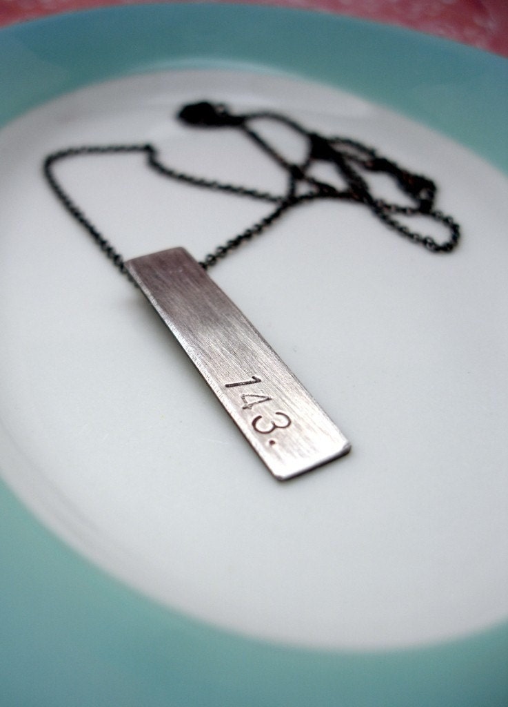 143 (I Love You): numerical secret message - necklace