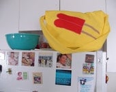 Yellow Messenger Bag with Red Popsicle