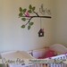 Tree branch Vinyl Wall decal decor Kids monogram and Birdhouse , Baby nursery wall art