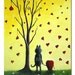 BRIGHT & CHEERFUL yellow ART print by erback whimsical cat decor hearts home gifts