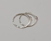 Extra Small Rustic Hoops - Sterling Silver