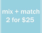 2 for 25 - Mix and Match FABRIC Note Cards