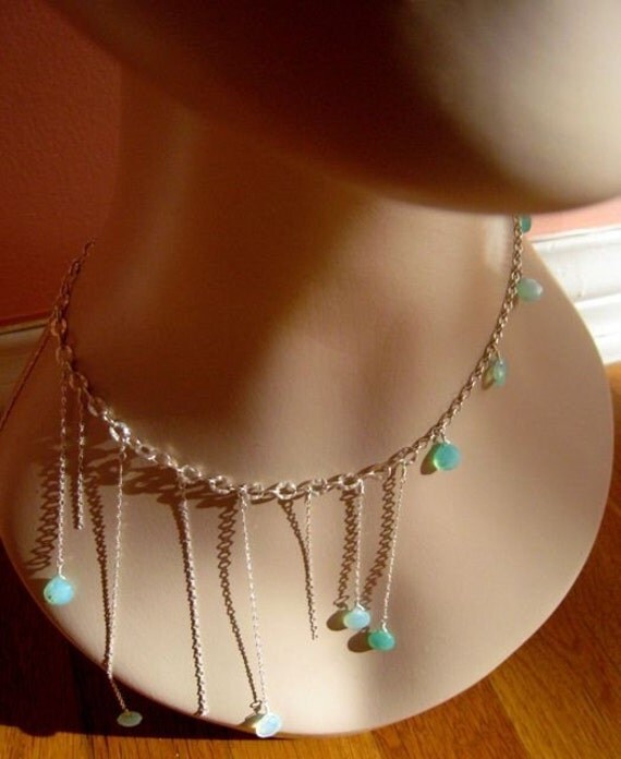 Peruvian Opal Rain Necklace