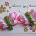 Set of 2 Butterfly Bows in Pink and Green