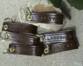 CUSTOM Leather Keychain - Fobs - text on one side
