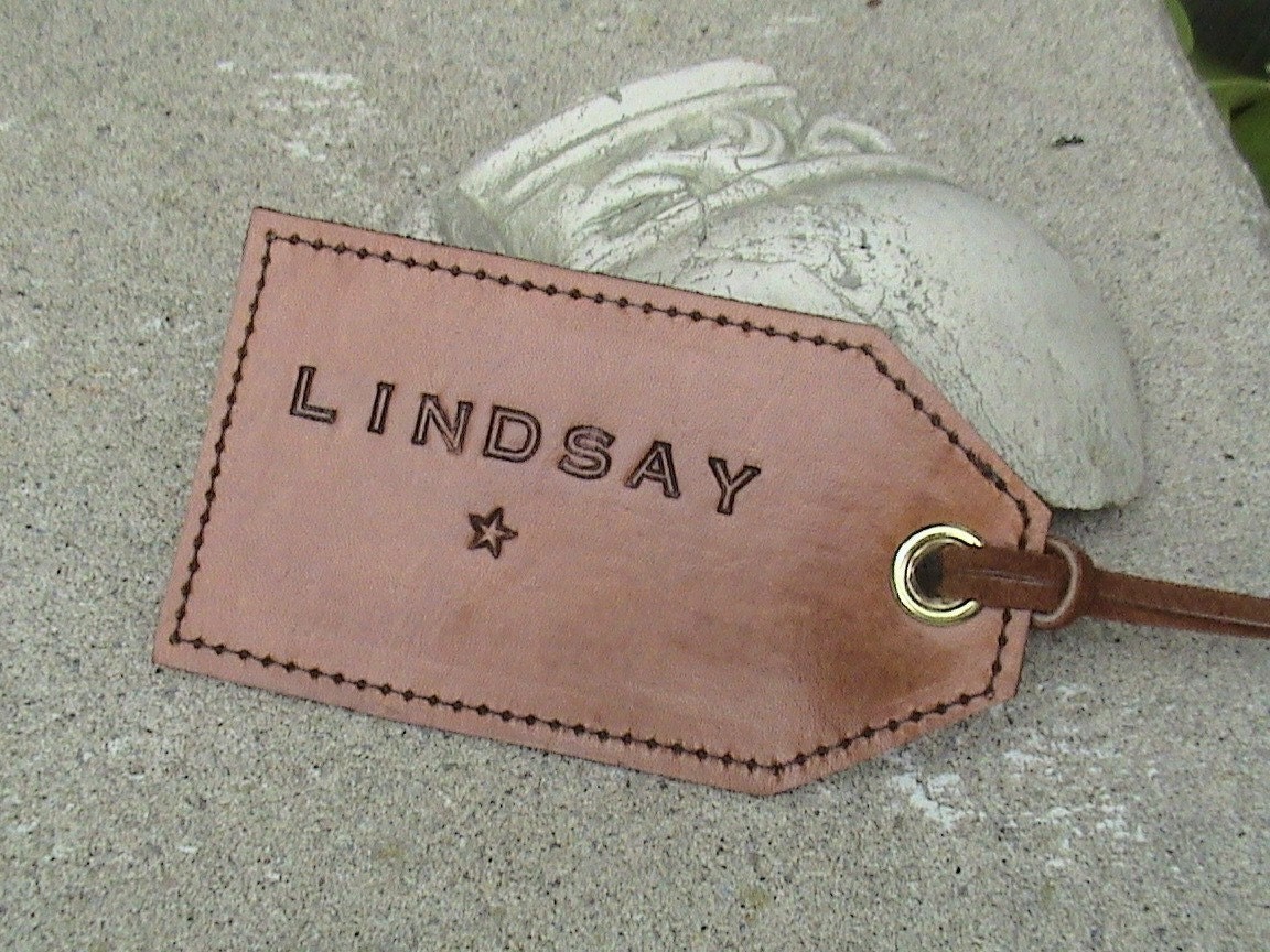PERSONALIZED All Leather Luggage Tag - single tag
