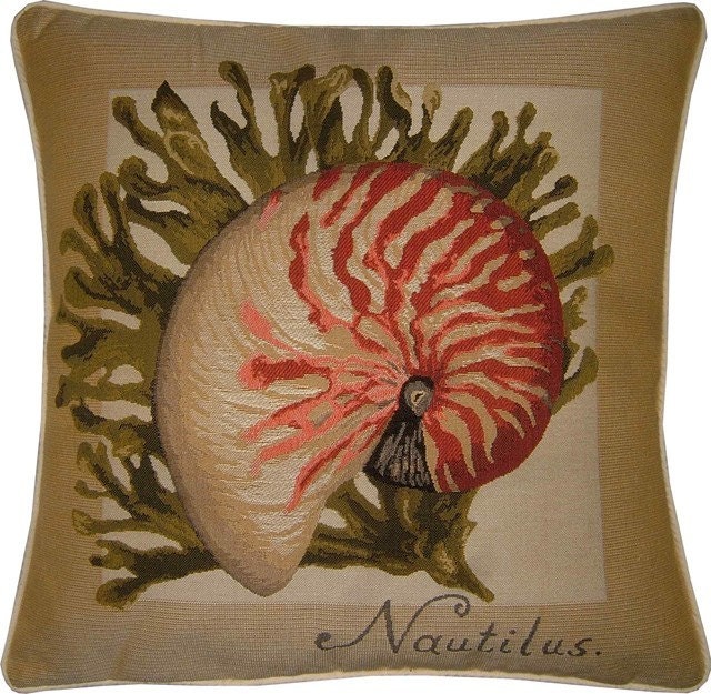 Sealife Seashell Woven Tapestry Cushion Cover Sham