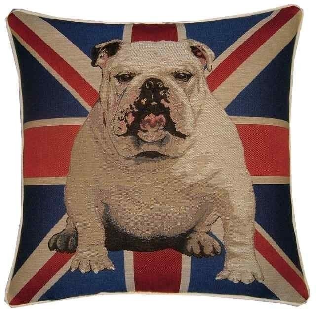 Union Jack British Bulldog Tapestry Cushion Cover
