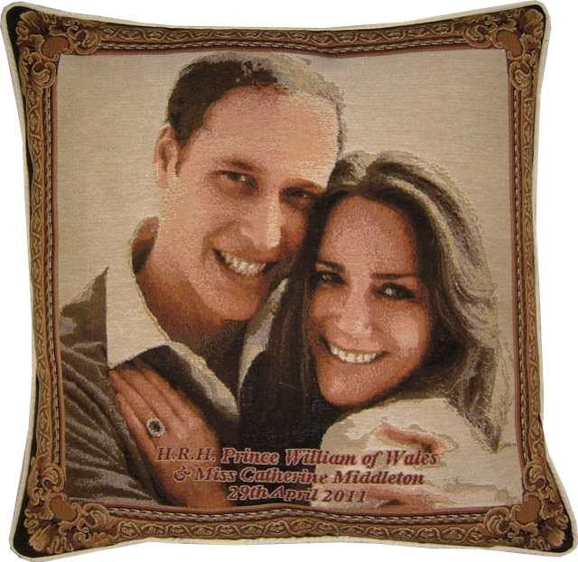 SALE - Royal Wedding HRH Prince William Kate Middleton Design No 1 Tapestry Cushion Cover Sham