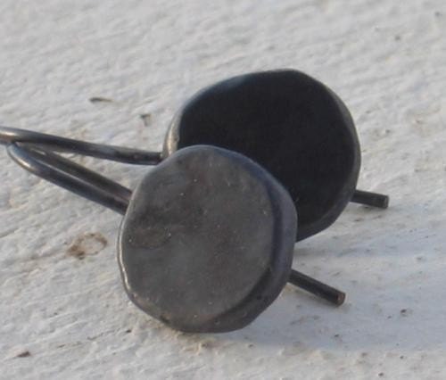 Black Silver earrings eco friendly dangle earrings Recycled sterling silver earrings Handmade jewelry