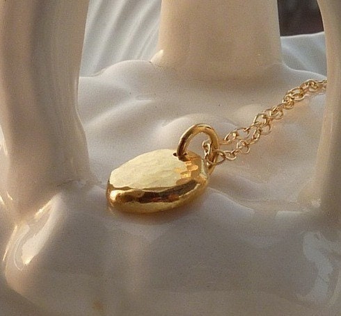Gold necklace Handmade Organic golden necklace