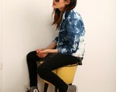 DIY Dark Denim Grunge  Jacket, Small