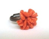 Simply Petite Coral Lily Adjustable Ring